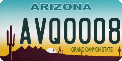 AZ license plate AVQ0008