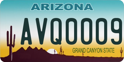 AZ license plate AVQ0009