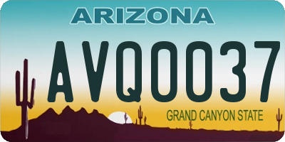 AZ license plate AVQ0037