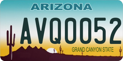 AZ license plate AVQ0052