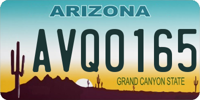 AZ license plate AVQ0165