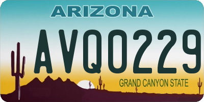 AZ license plate AVQ0229