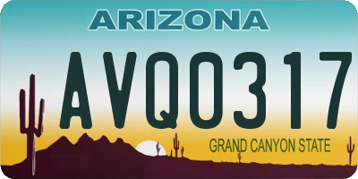 AZ license plate AVQ0317