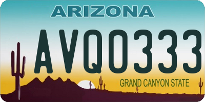 AZ license plate AVQ0333