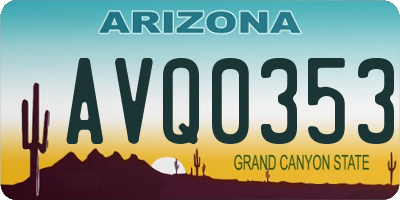 AZ license plate AVQ0353