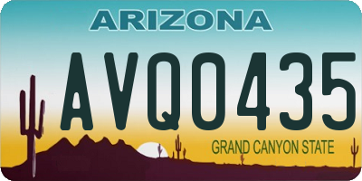 AZ license plate AVQ0435