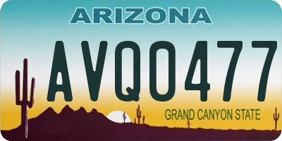 AZ license plate AVQ0477