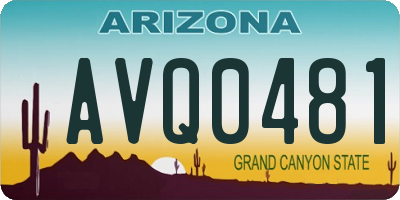 AZ license plate AVQ0481