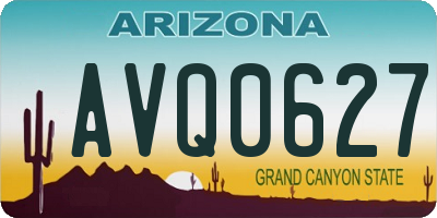 AZ license plate AVQ0627