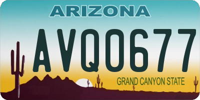 AZ license plate AVQ0677