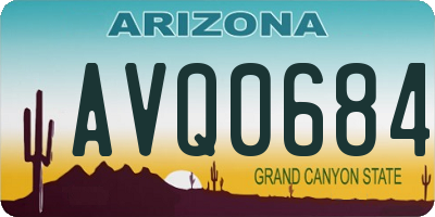 AZ license plate AVQ0684