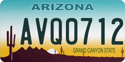 AZ license plate AVQ0712