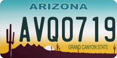 AZ license plate AVQ0719