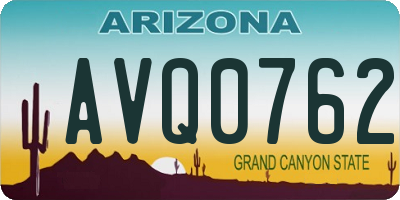 AZ license plate AVQ0762