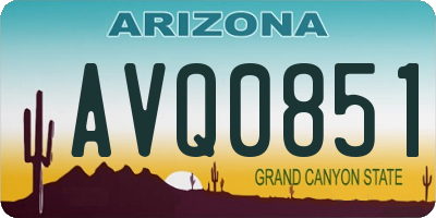 AZ license plate AVQ0851