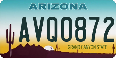 AZ license plate AVQ0872