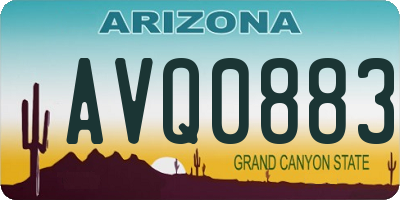 AZ license plate AVQ0883