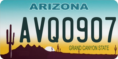 AZ license plate AVQ0907
