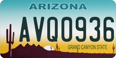 AZ license plate AVQ0936