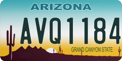 AZ license plate AVQ1184