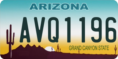 AZ license plate AVQ1196