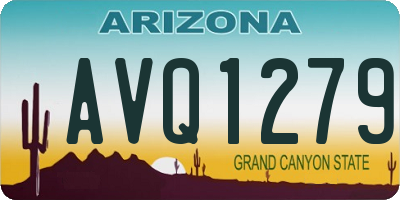AZ license plate AVQ1279