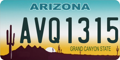 AZ license plate AVQ1315