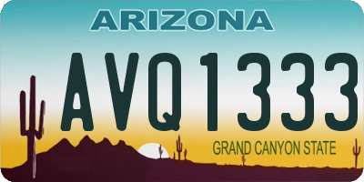 AZ license plate AVQ1333