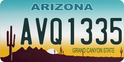 AZ license plate AVQ1335
