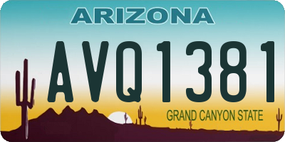 AZ license plate AVQ1381