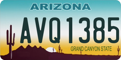 AZ license plate AVQ1385