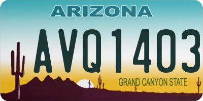AZ license plate AVQ1403