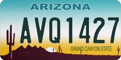 AZ license plate AVQ1427