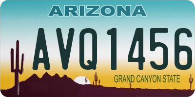 AZ license plate AVQ1456