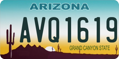 AZ license plate AVQ1619