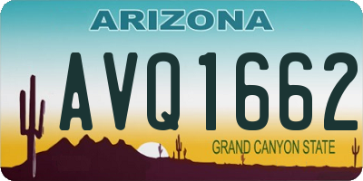 AZ license plate AVQ1662