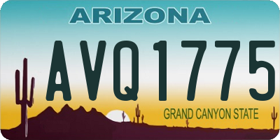 AZ license plate AVQ1775