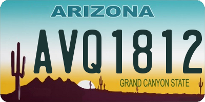 AZ license plate AVQ1812