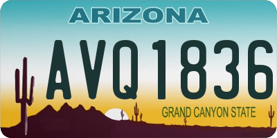 AZ license plate AVQ1836
