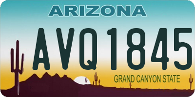 AZ license plate AVQ1845