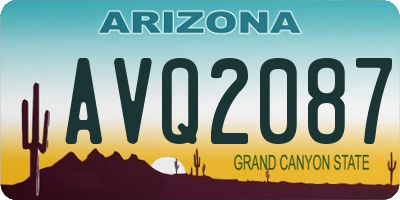 AZ license plate AVQ2087