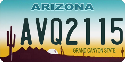 AZ license plate AVQ2115
