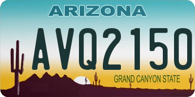 AZ license plate AVQ2150