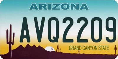 AZ license plate AVQ2209