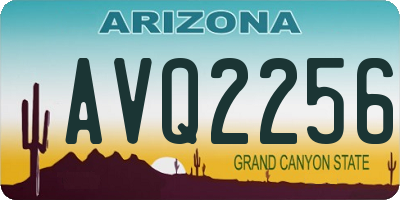 AZ license plate AVQ2256