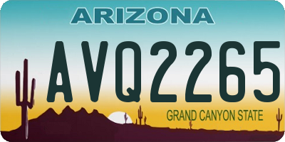 AZ license plate AVQ2265