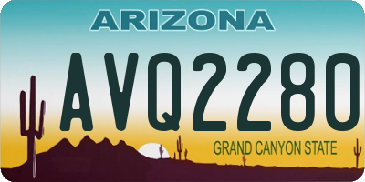 AZ license plate AVQ2280