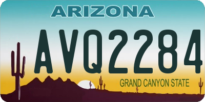 AZ license plate AVQ2284