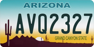 AZ license plate AVQ2327
