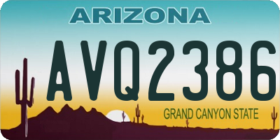 AZ license plate AVQ2386